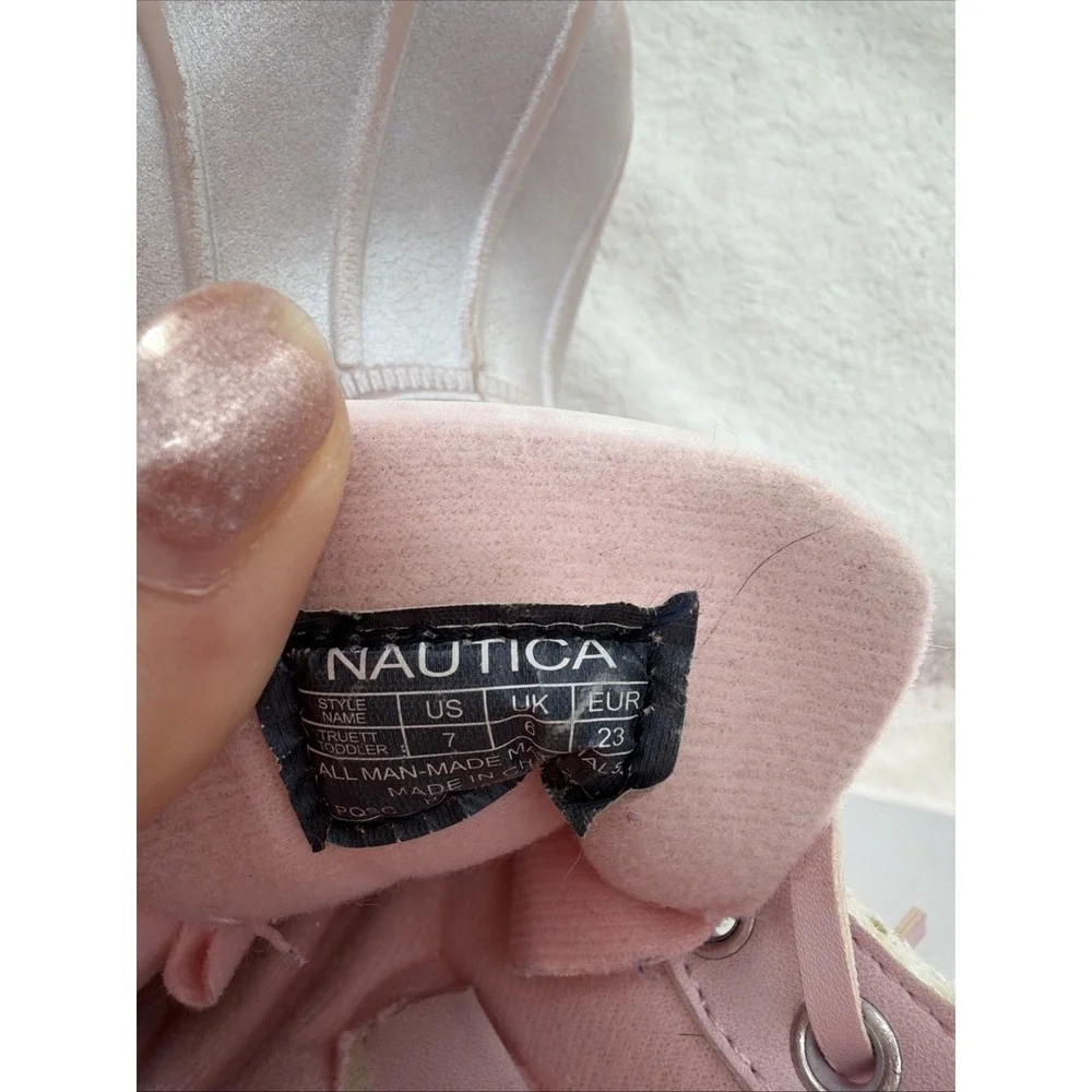 Nautica Toddler Girls Waterproof Pink Floral Zip Duck Boot Winter Boots Size 7